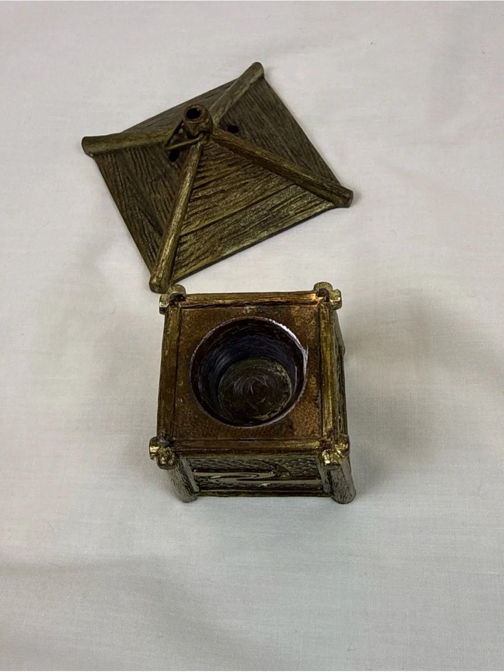 Vintage Asian Bronze-Tone Decorative Accent Incense Holder
